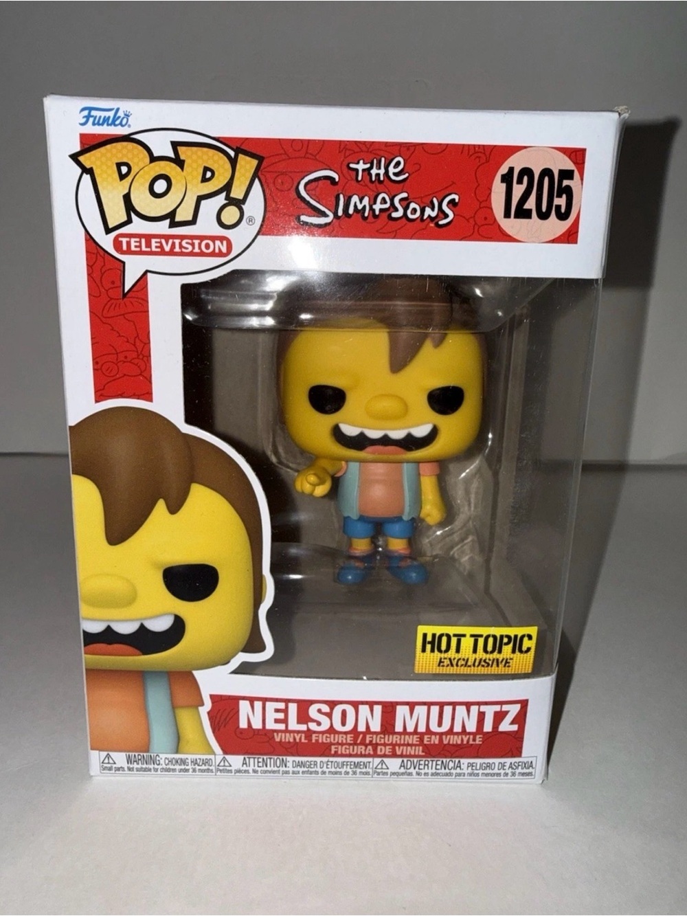 Funko Pop! The Simpsons Nelson Muntz #1205 Hot Topic Exclusive